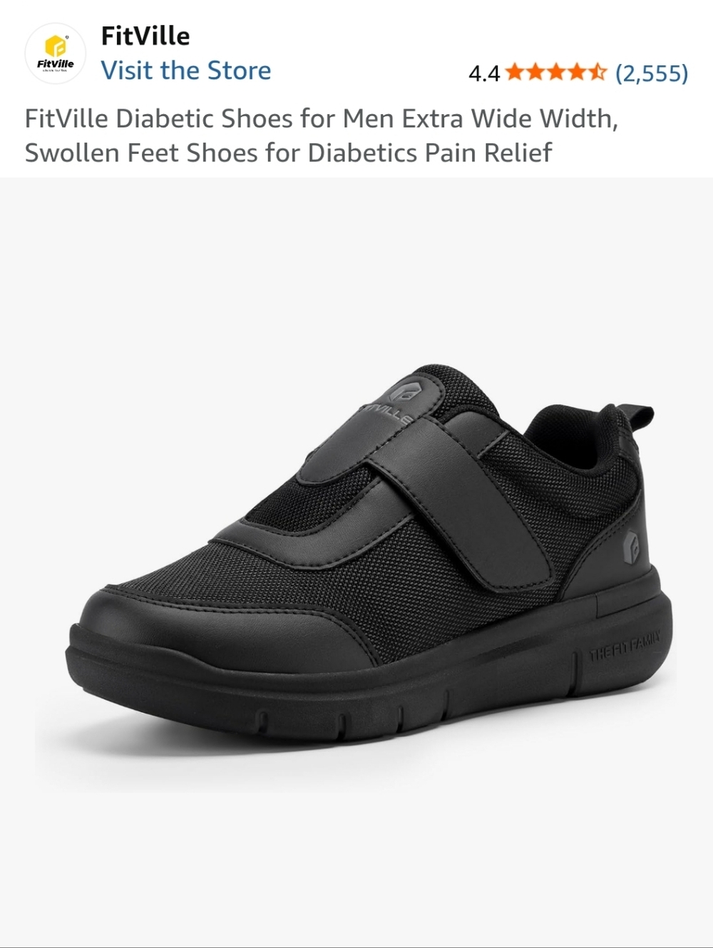 Fitville Easy Top StrapEase V4 diabetic shoes mens size 9EEW NWT